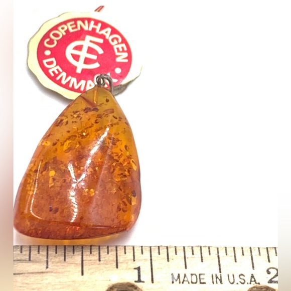 AE GTE Denmark Copenhagen Jewelry - Denmark Copenhagen Vintage Genuine Amber pendant necklace AE GTE  Vintage